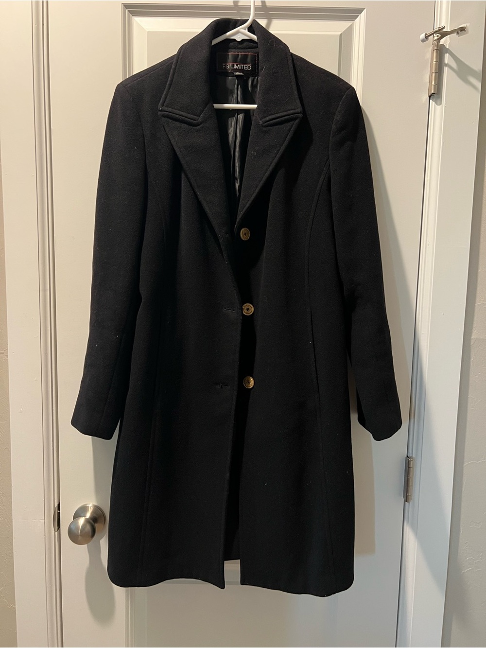 The Limited Black Wool Blend Tailored Single-Breasted Trench Coat